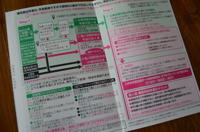 会社時代の企業型確定拠出年金からの案内 早期リタイアして長野へ行けなかった